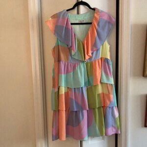CROSBY by Mollie Burch Pastel Multicolor Tiered Ruffle Dress